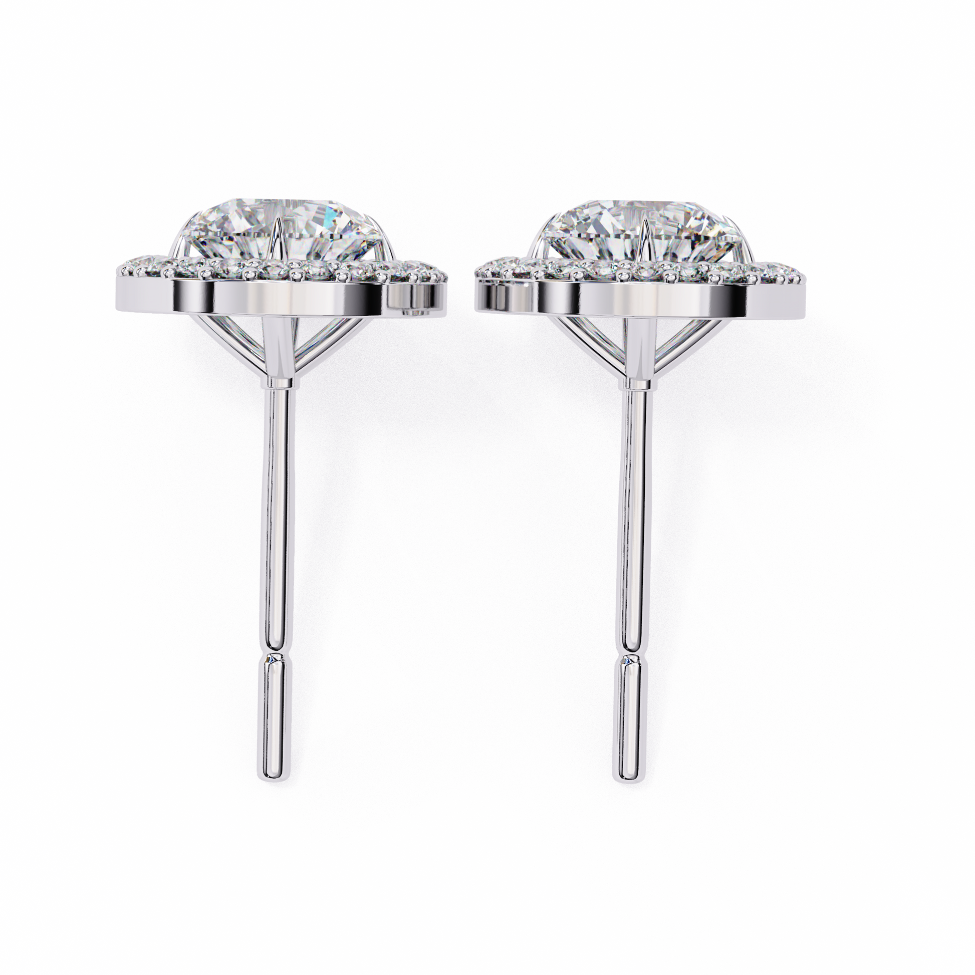 White Gold / Moissanite, White Gold / Lab Grown