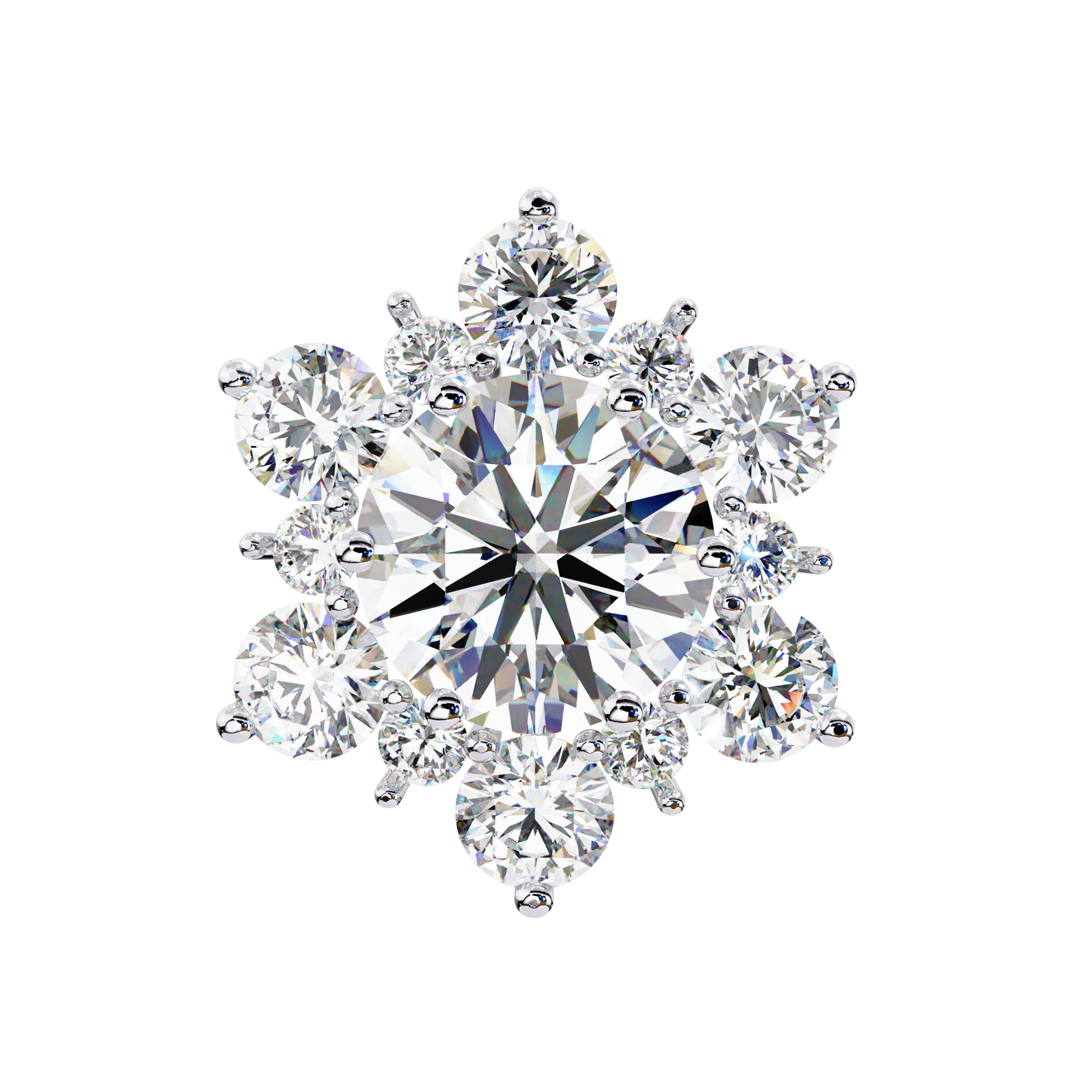 White Gold / Moissanite, White Gold / Lab Grown