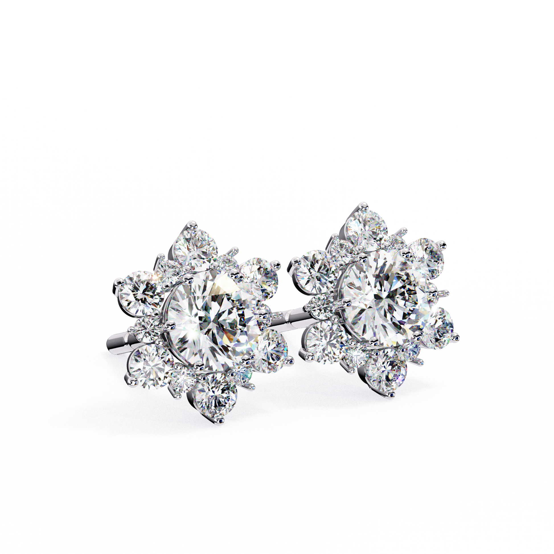 White Gold / Moissanite, White Gold / Lab Grown