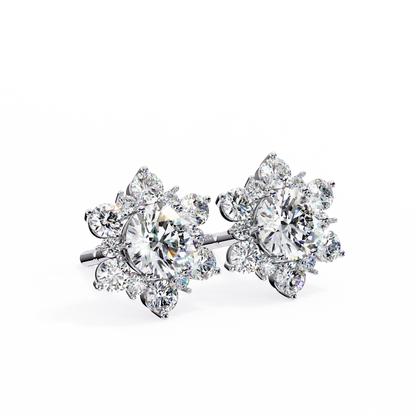 White Gold / Moissanite, White Gold / Lab Grown