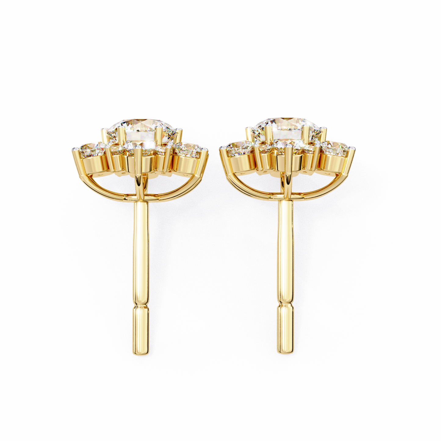 yellow gold / moissanite, yellow gold / lab grown