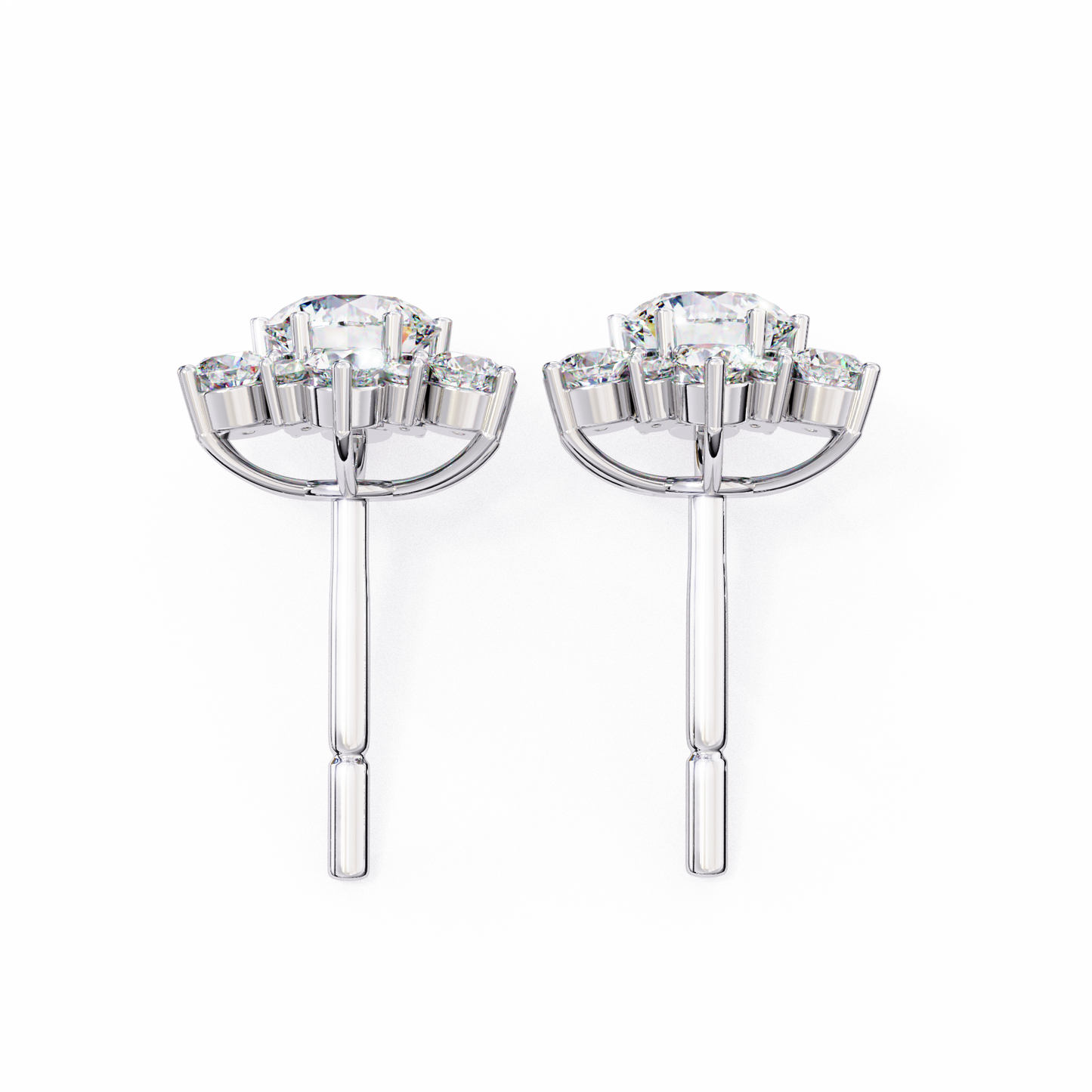 white gold / moissanite, white gold / lab grown