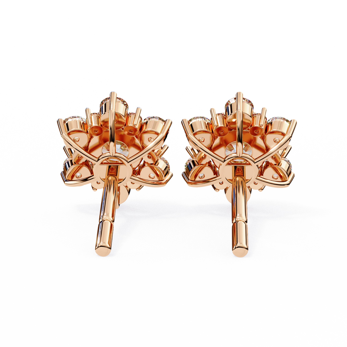 rose gold / moissanite, rose gold / lab grown