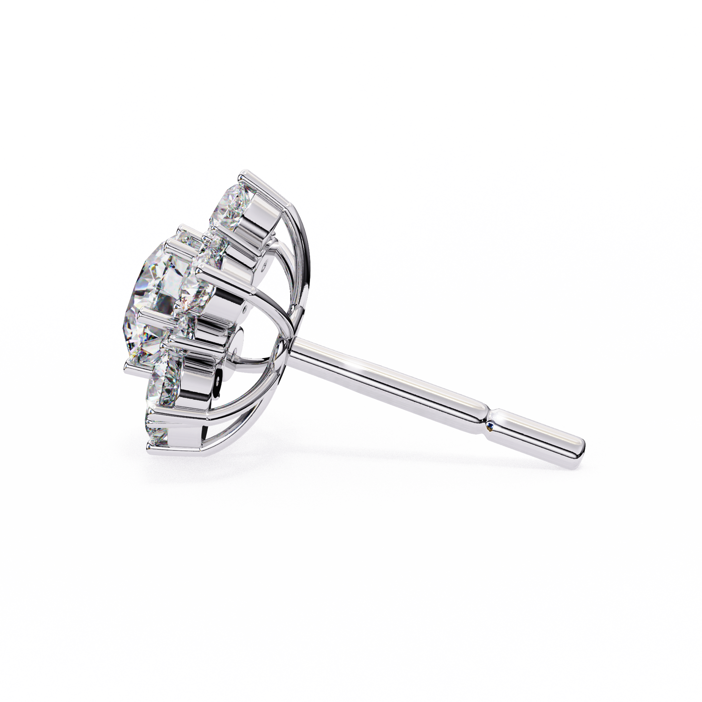 white gold / moissanite, white gold / lab grown