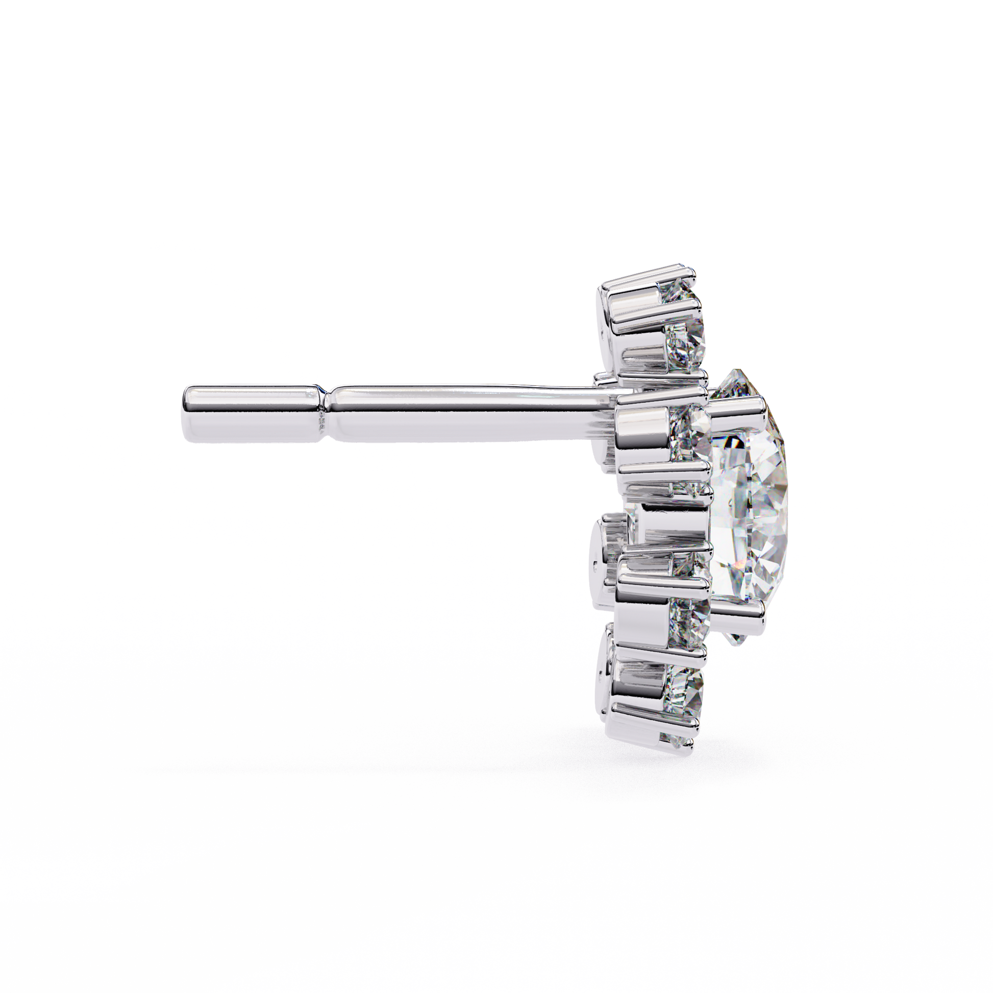 White Gold / Moissanite, White Gold / Lab Grown