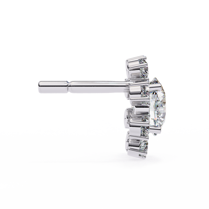 White Gold / Moissanite, White Gold / Lab Grown