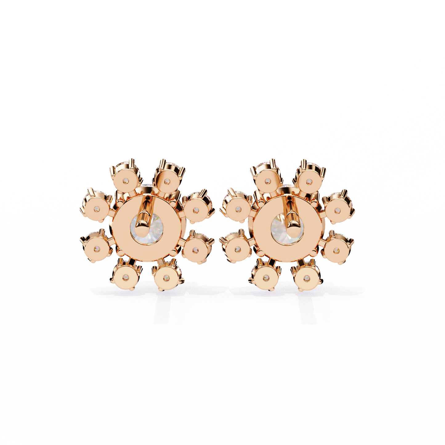 rose gold / moissanite, rose gold / lab grown