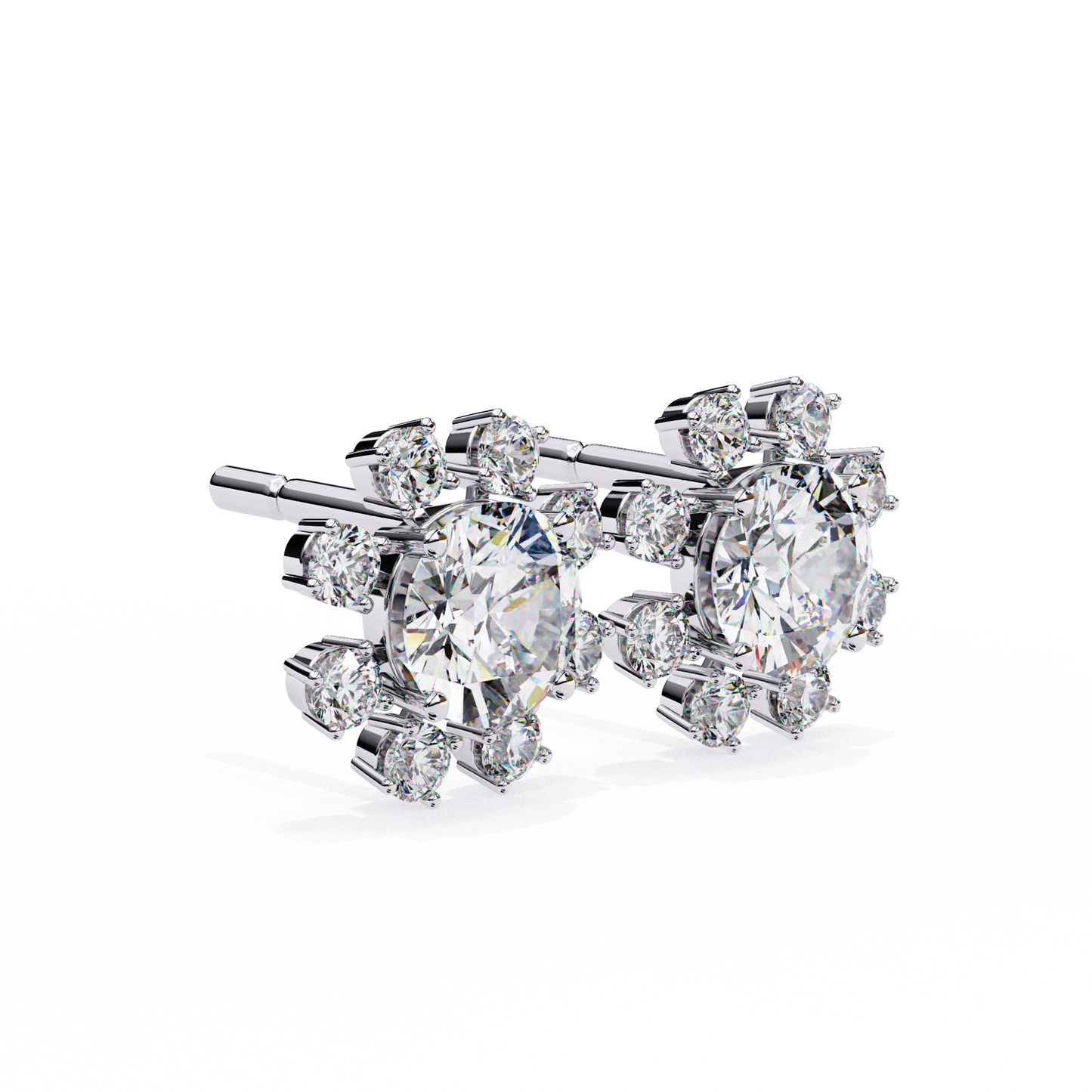 white gold / moissanite, white gold / lab grown