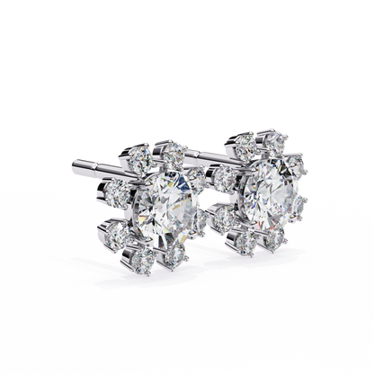 White Gold / Moissanite, White Gold / Lab Grown