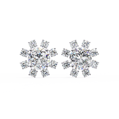 White Gold / Moissanite, White Gold / Lab Grown