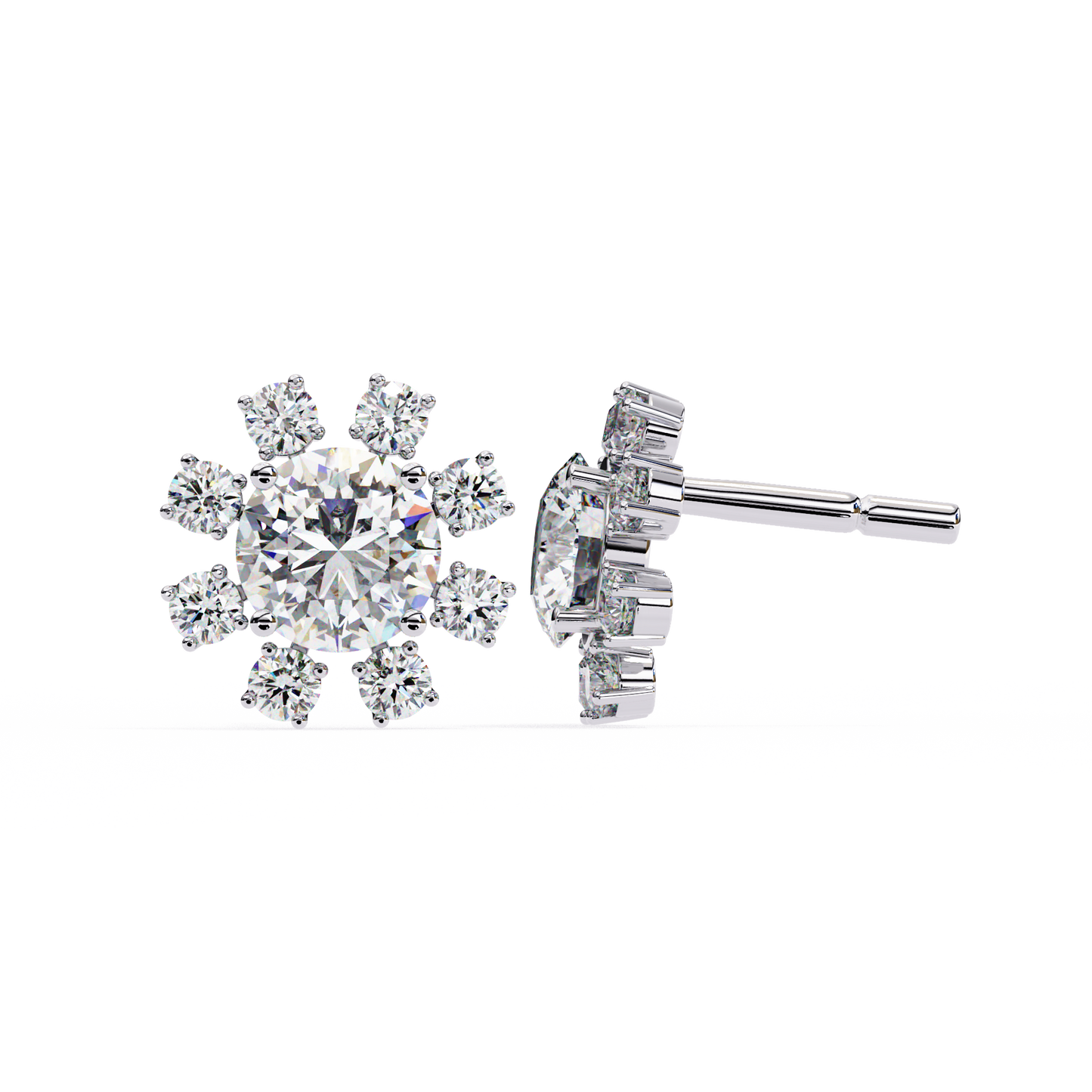 white gold / moissanite, white gold / lab grown