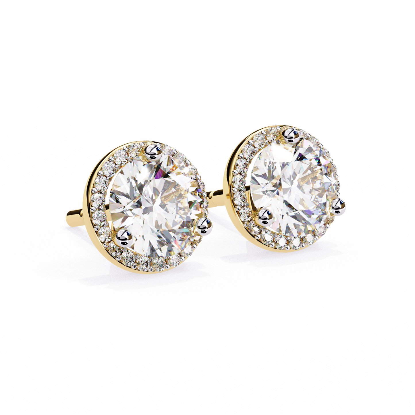 yellow gold / moissanite, yellow gold / lab grown