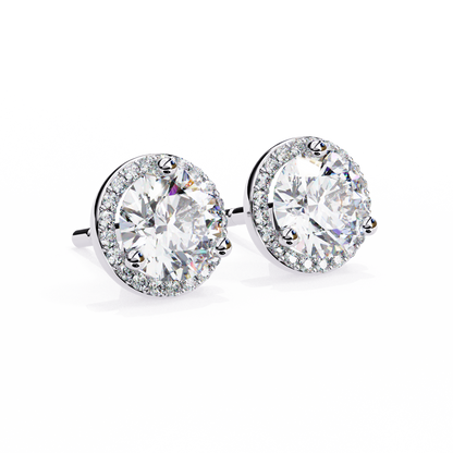 White Gold / Moissanite, White Gold / Lab Grown
