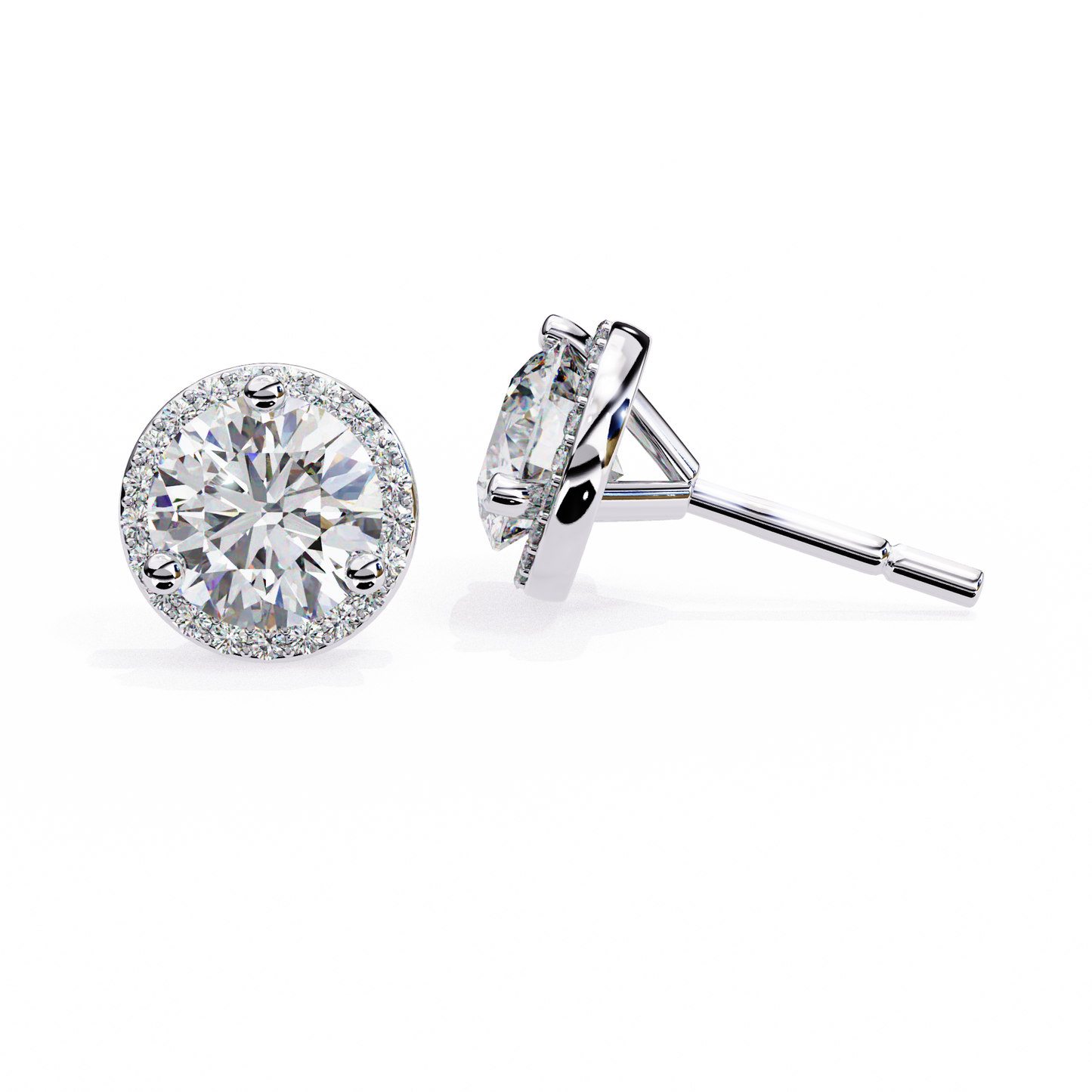 white gold / moissanite, white gold / lab grown