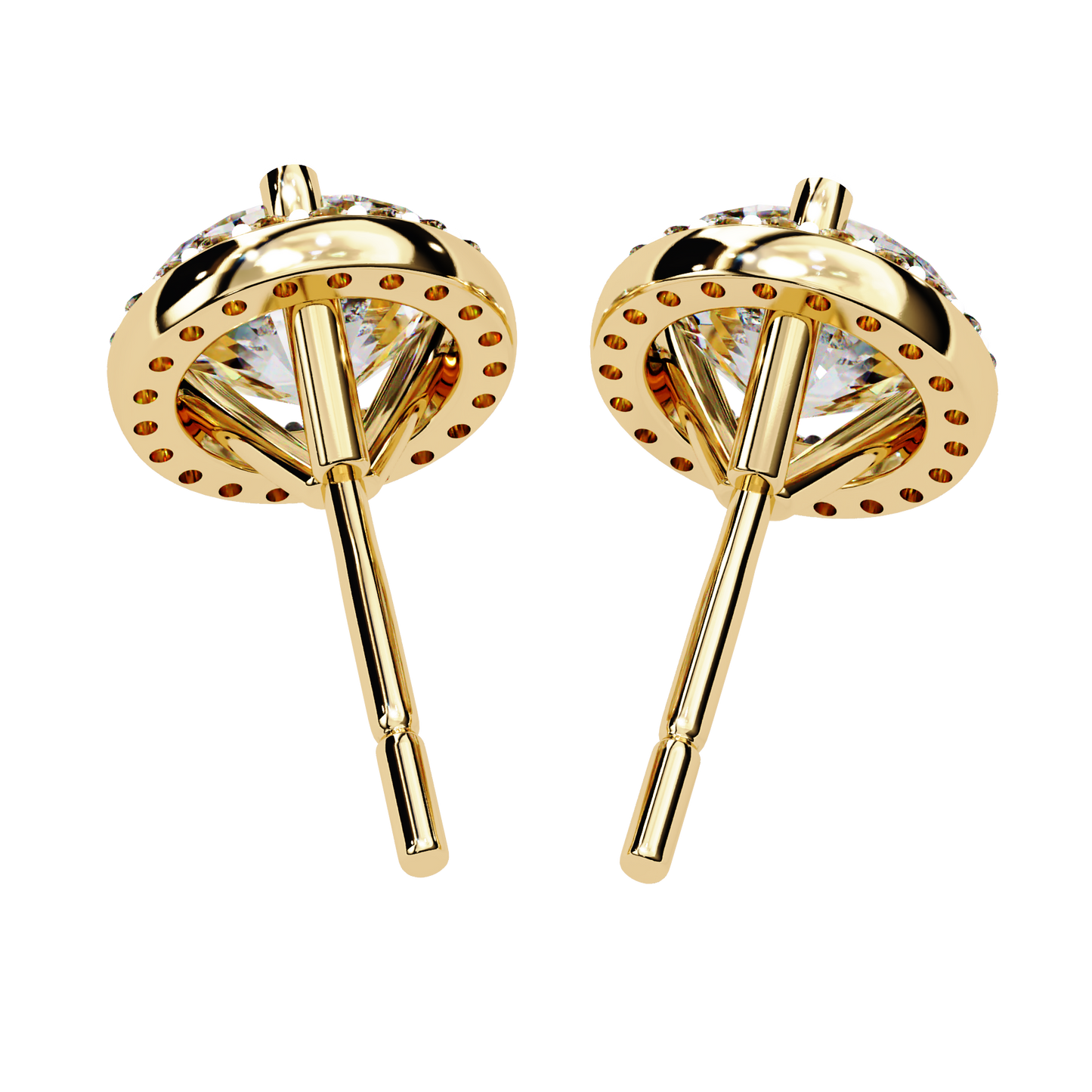 yellow gold / moissanite, yellow gold / lab grown