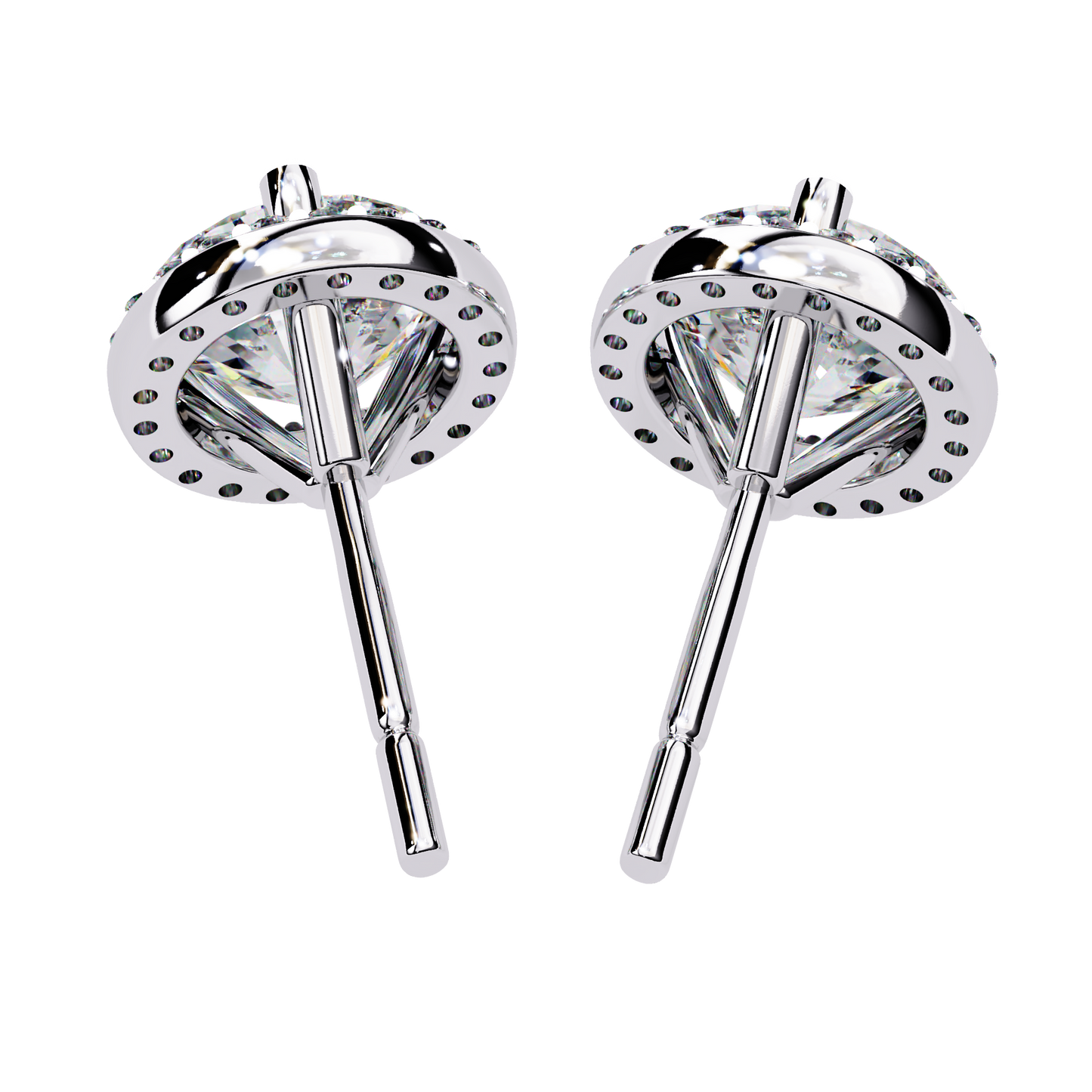 white gold / moissanite, white gold / lab grown