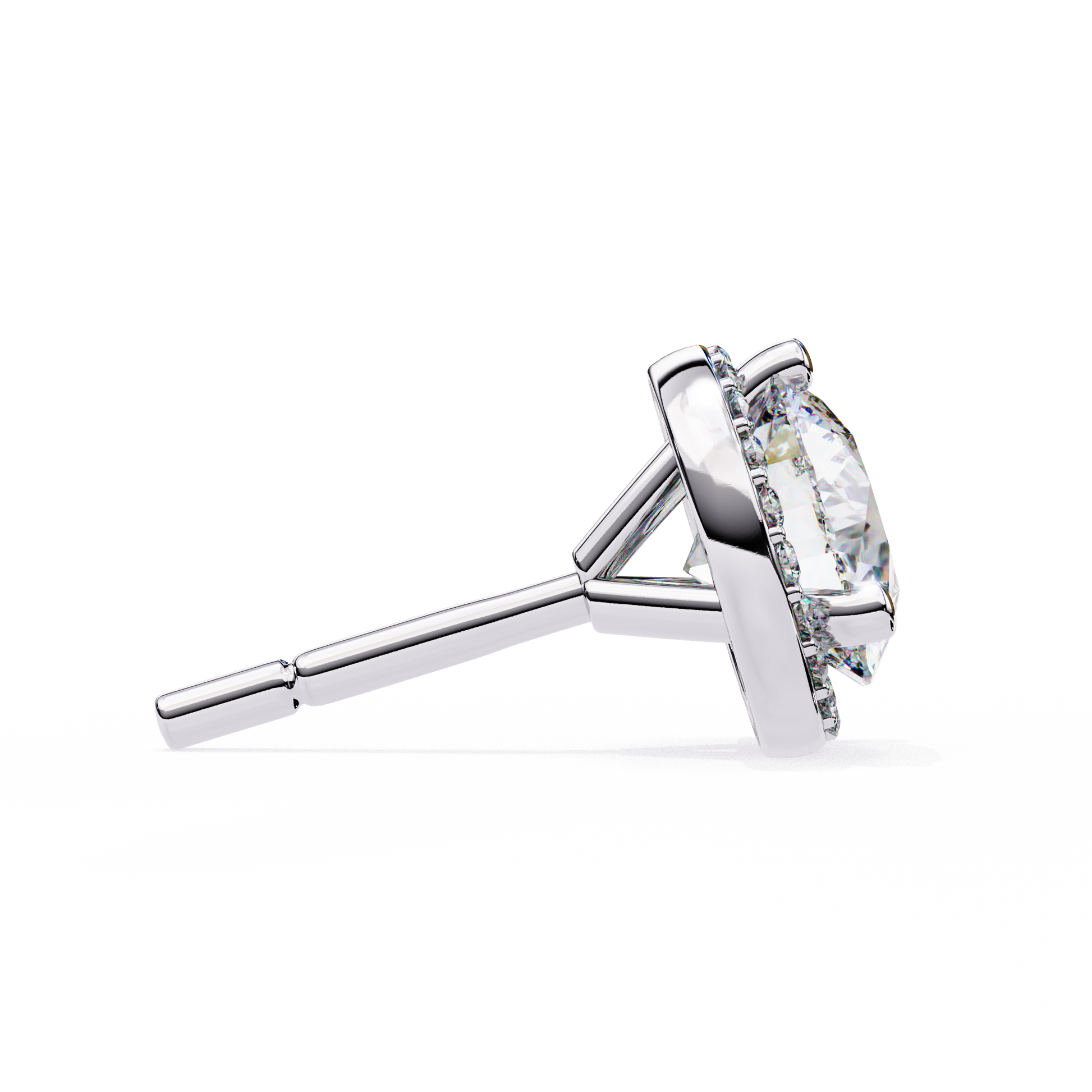 White Gold / Moissanite, White Gold / Lab Grown