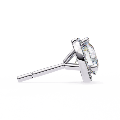 White Gold / Moissanite, White Gold / Lab Grown
