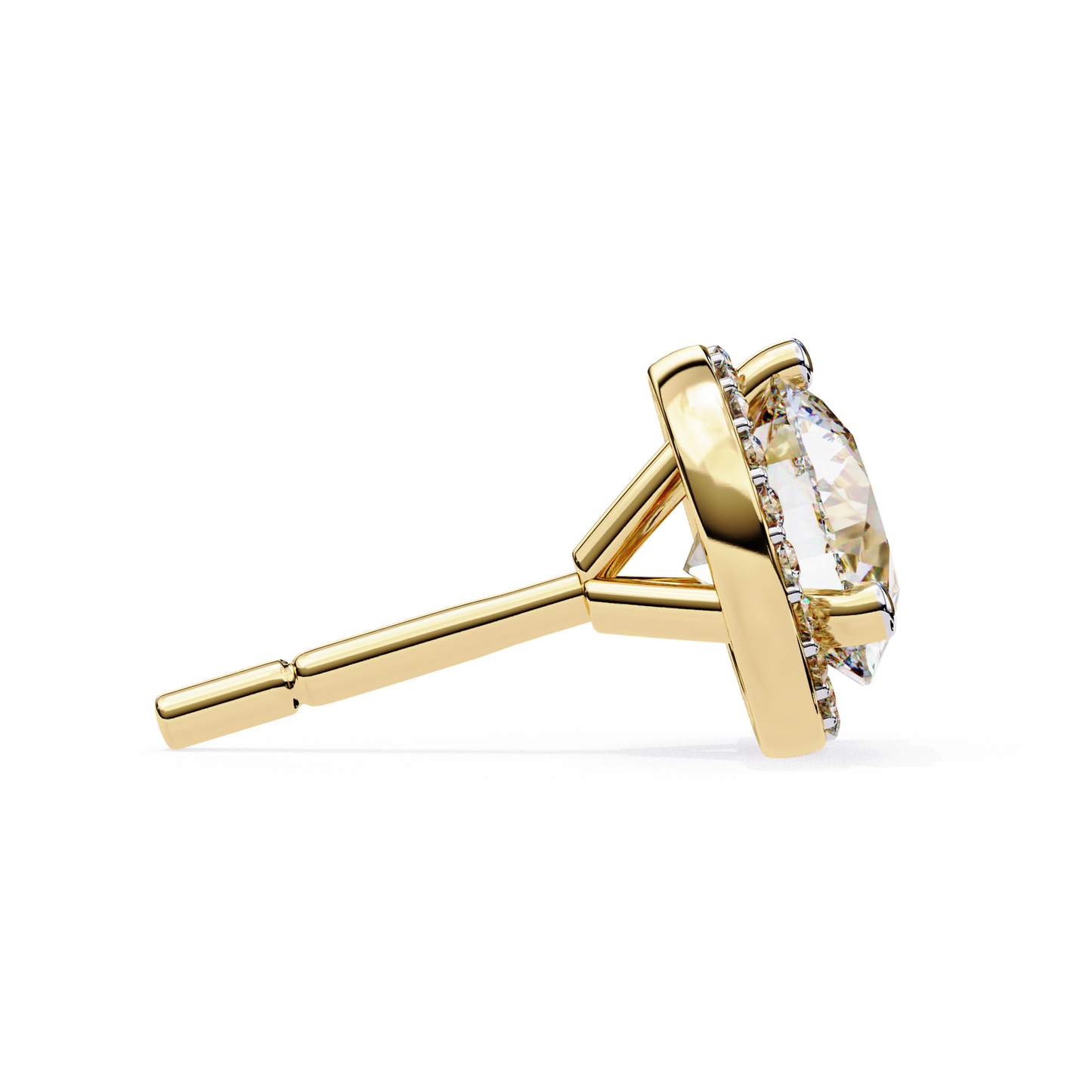yellow gold / moissanite, yellow gold / lab grown