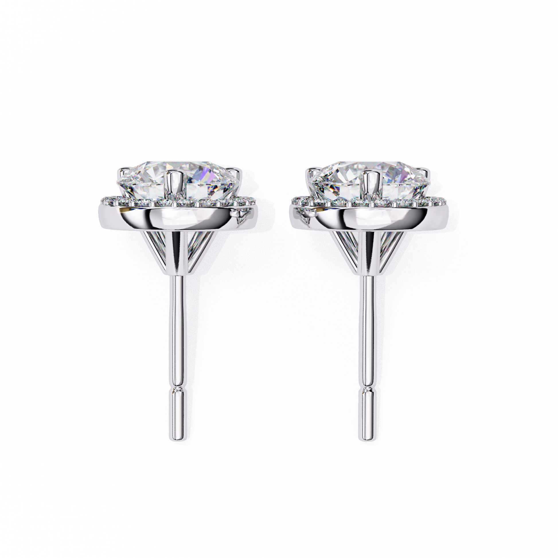 White Gold / Moissanite, White Gold / Lab Grown