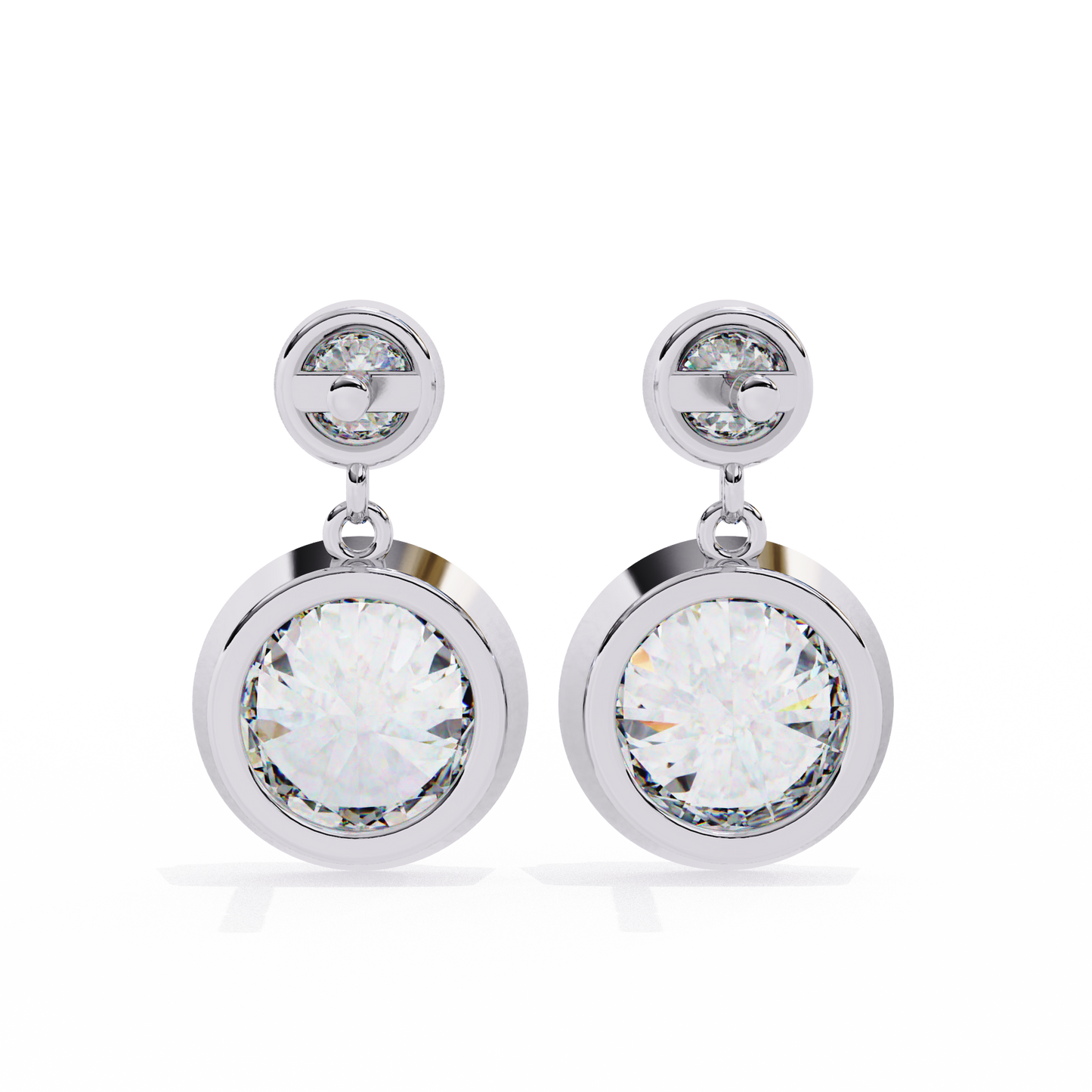 white gold / moissanite, white gold / lab grown