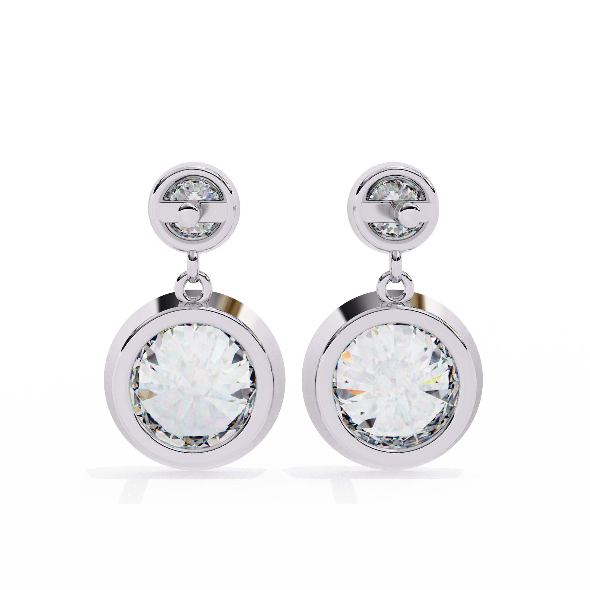 White Gold / Moissanite, White Gold / Lab Grown