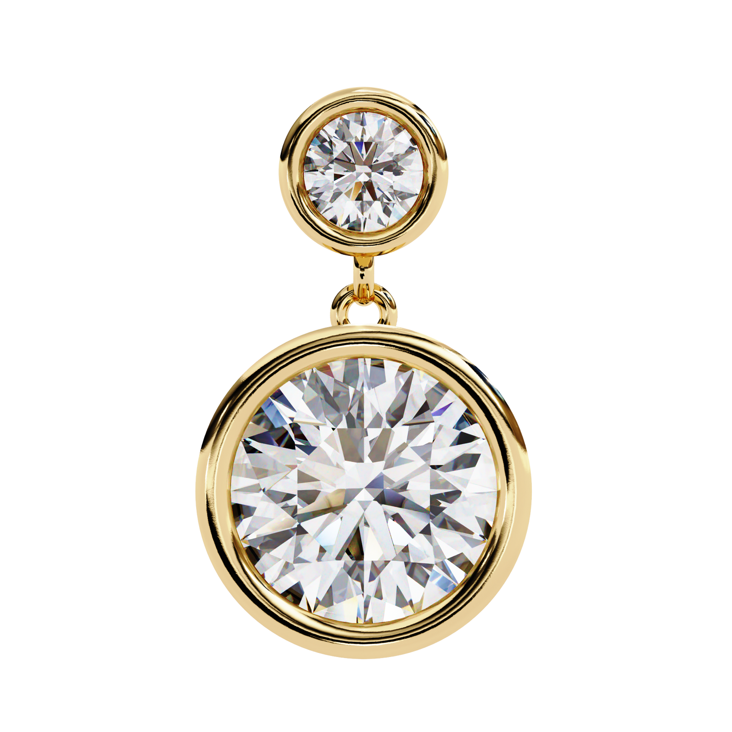 yellow gold / moissanite, yellow gold / lab grown