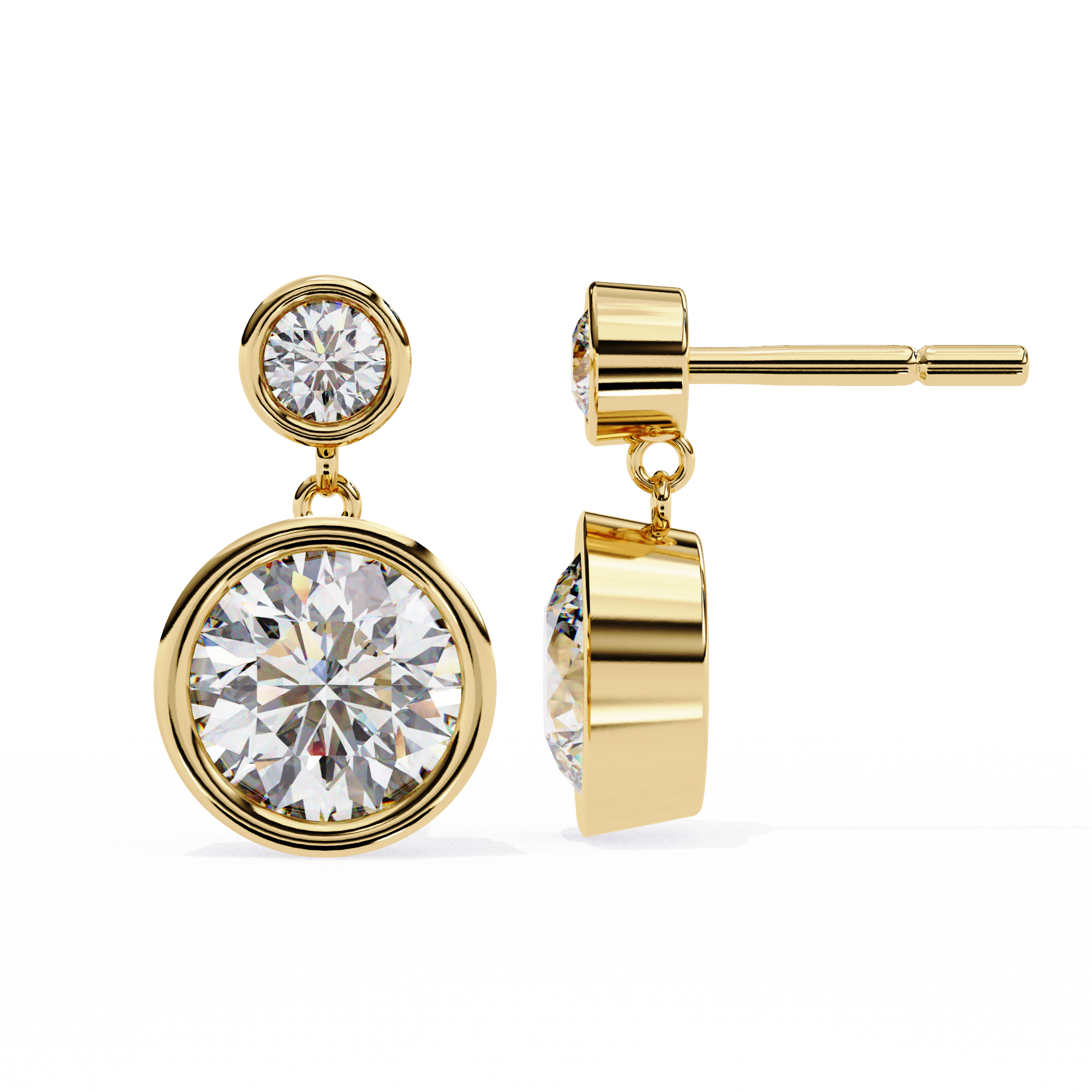 Yellow Gold / Moissanite, Yellow Gold / Lab Grown