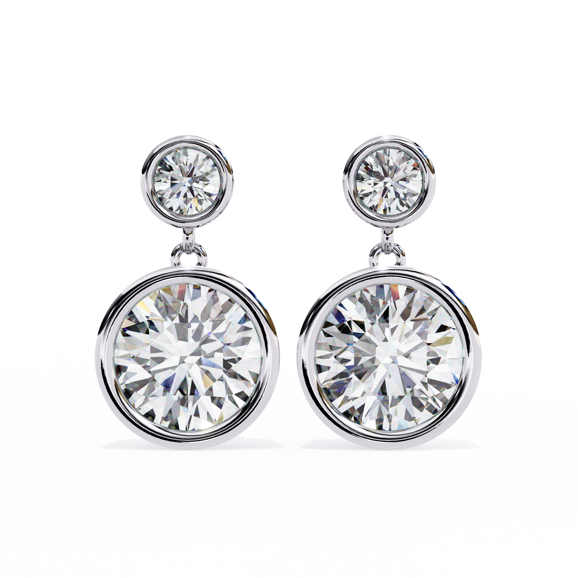 White Gold / Moissanite, White Gold / Lab Grown