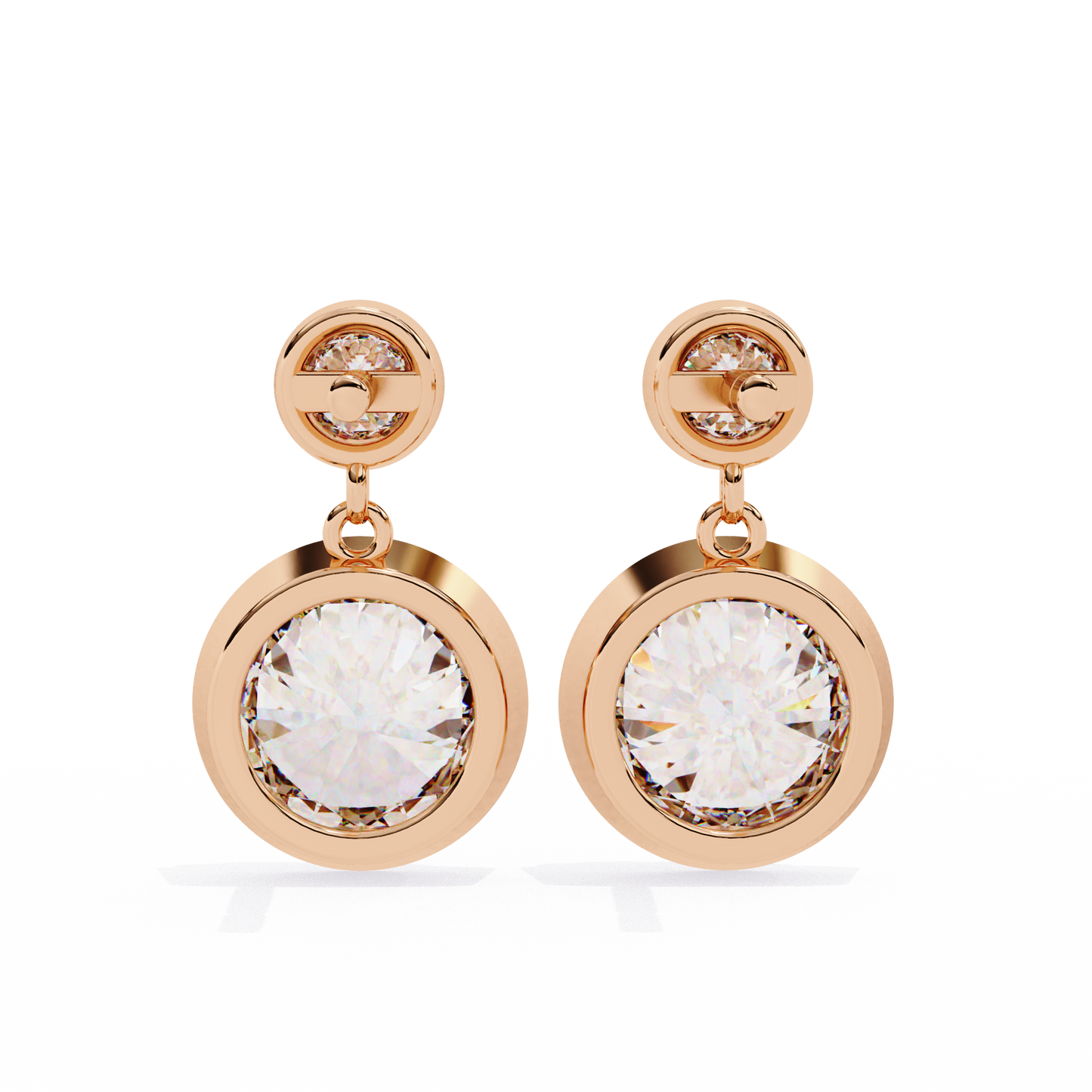 rose gold / moissanite, rose gold / lab grown