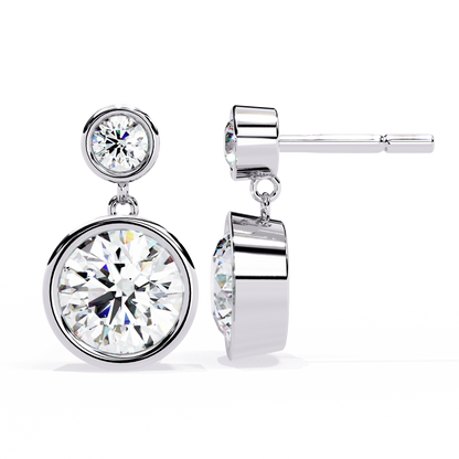 White Gold / Moissanite, White Gold / Lab Grown