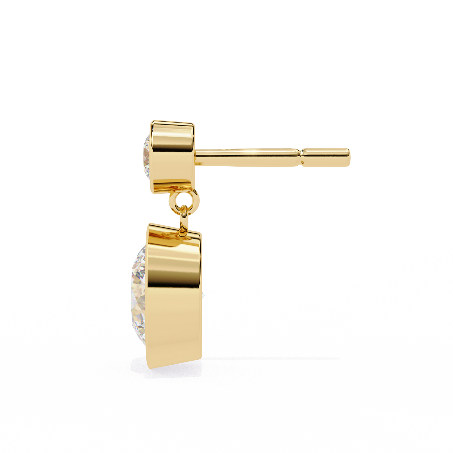 yellow gold / moissanite, yellow gold / lab grown