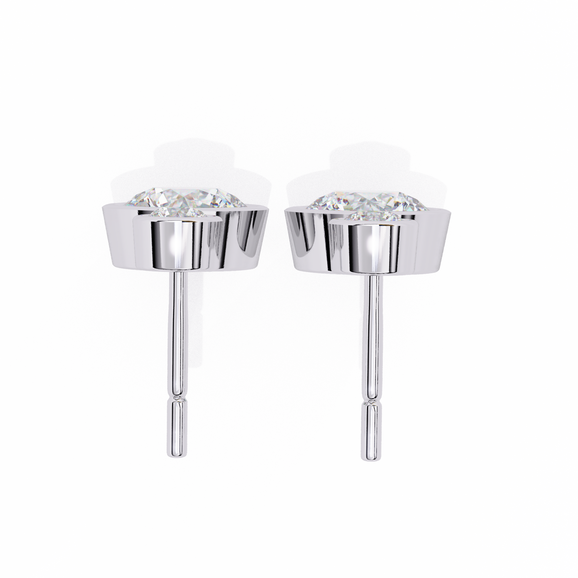White Gold / Moissanite, White Gold / Lab Grown