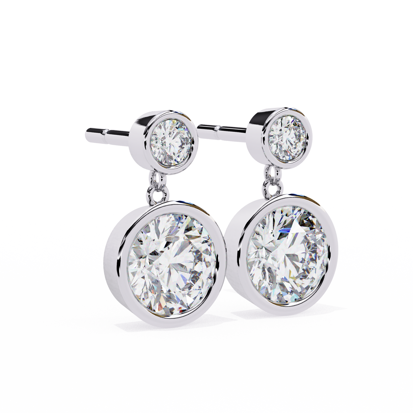 white gold / moissanite, white gold / lab grown