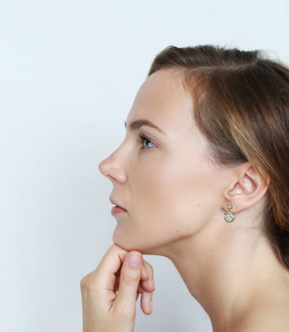 1.83 CT Round Bezel Set Dangle & Drop Earrings