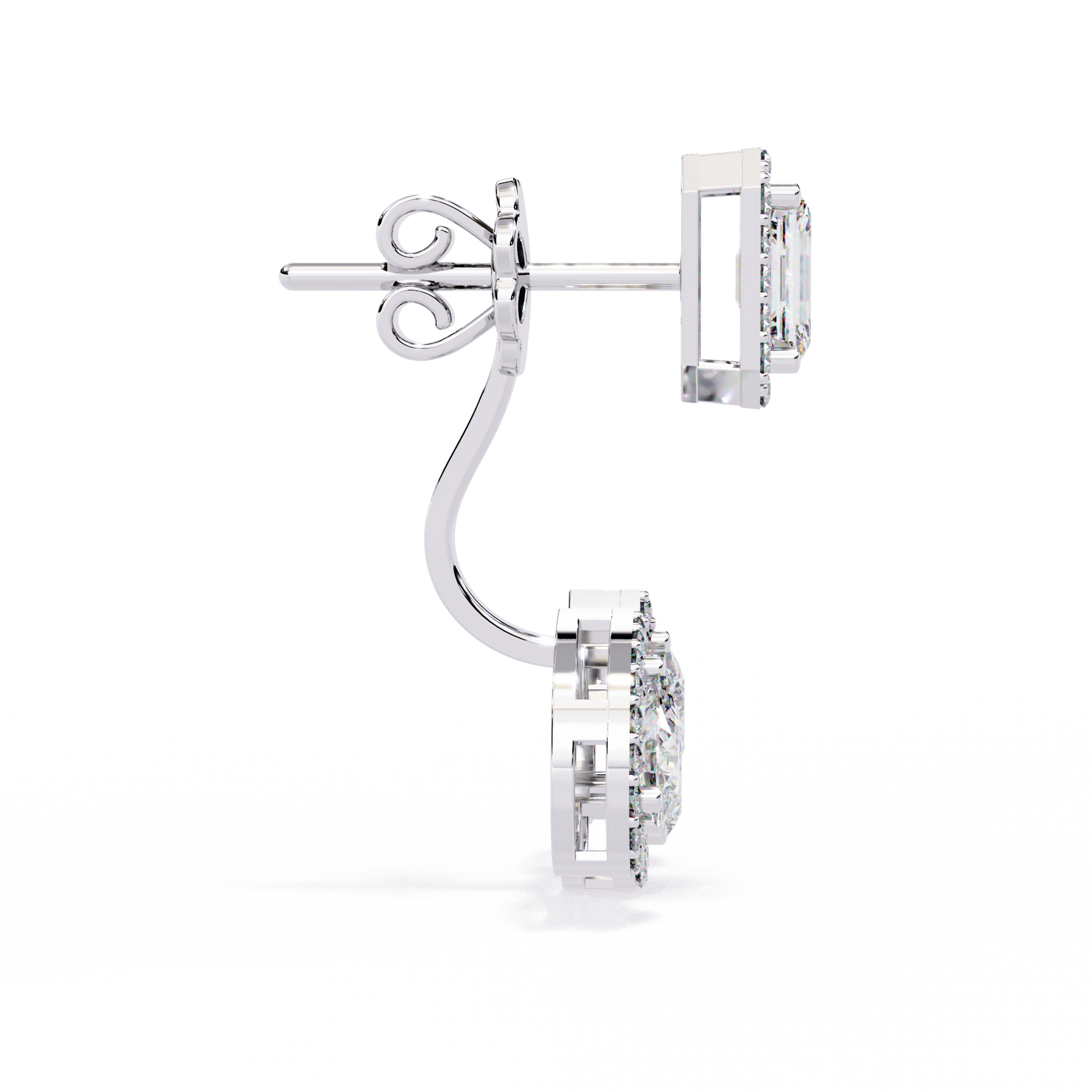 White Gold / Moissanite, White Gold / Lab Grown