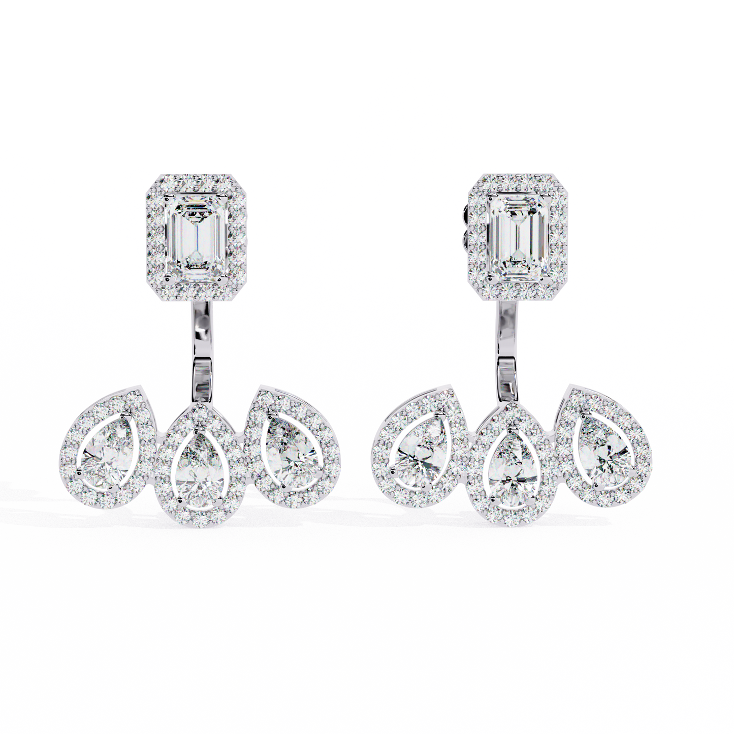 white gold / moissanite, white gold / lab grown