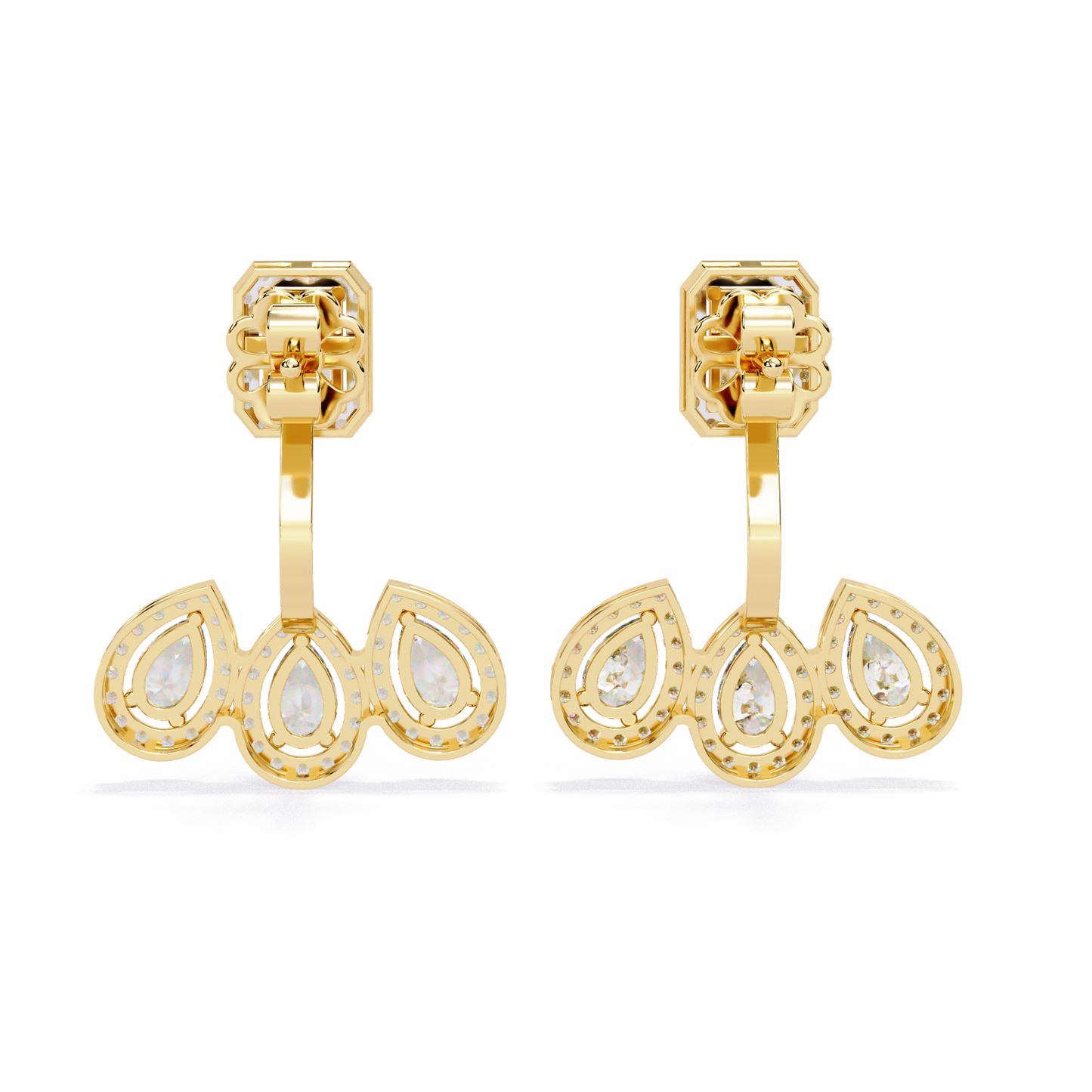 yellow gold / moissanite, yellow gold / lab grown