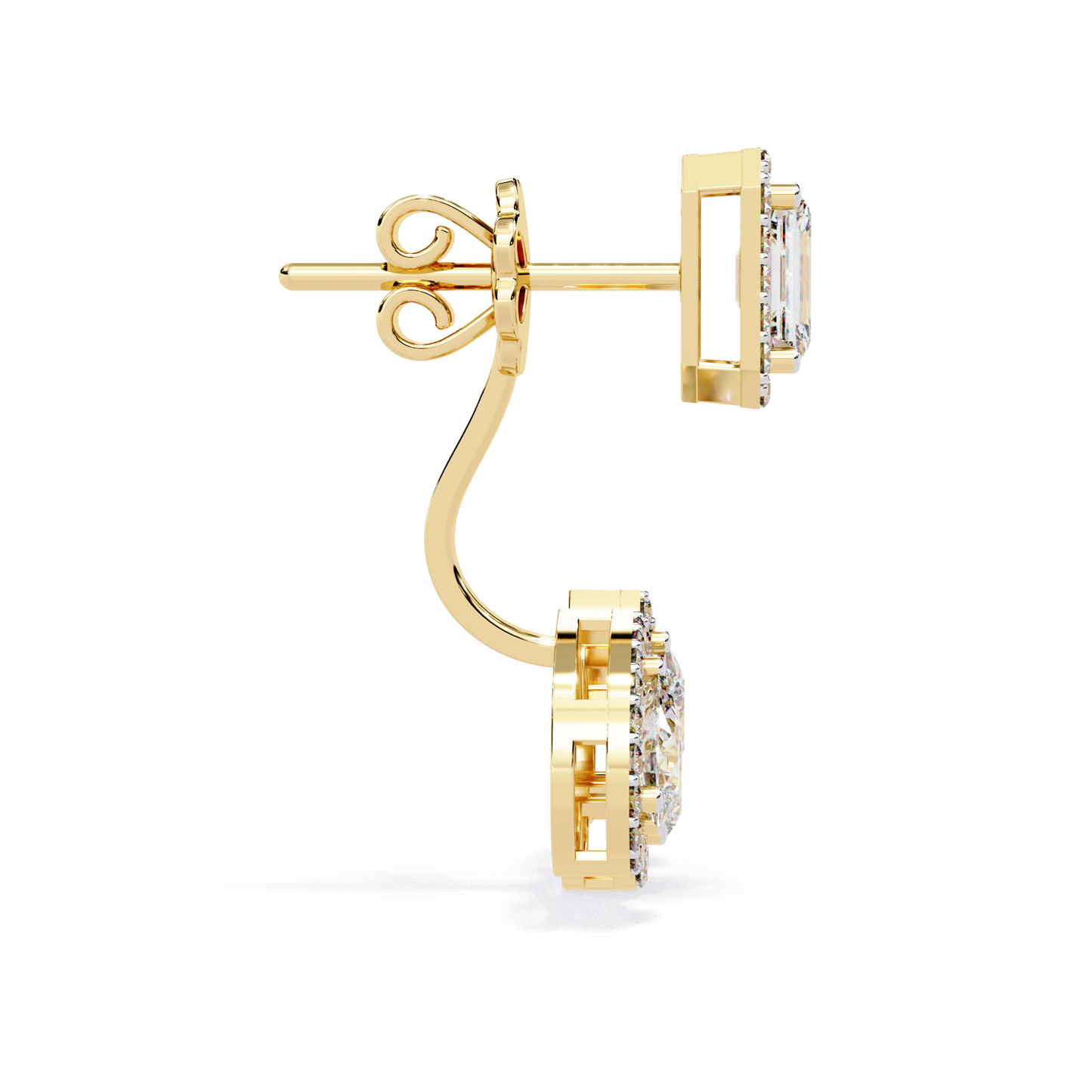 yellow gold / moissanite, yellow gold / lab grown