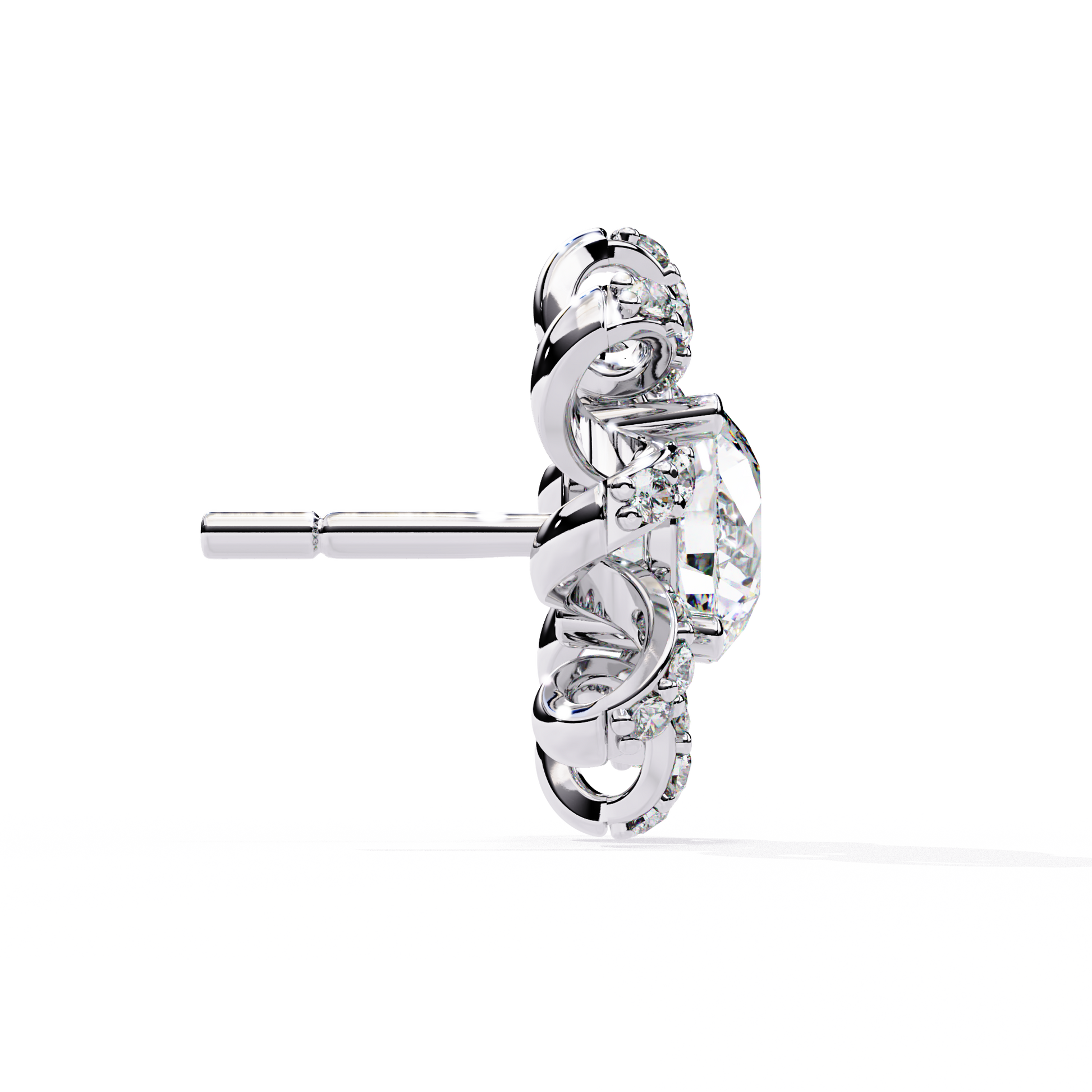 White Gold / Moissanite, White Gold / Lab Grown