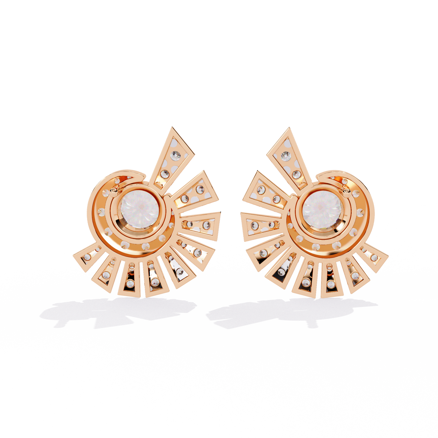 rose gold / moissanite, rose gold / lab grown