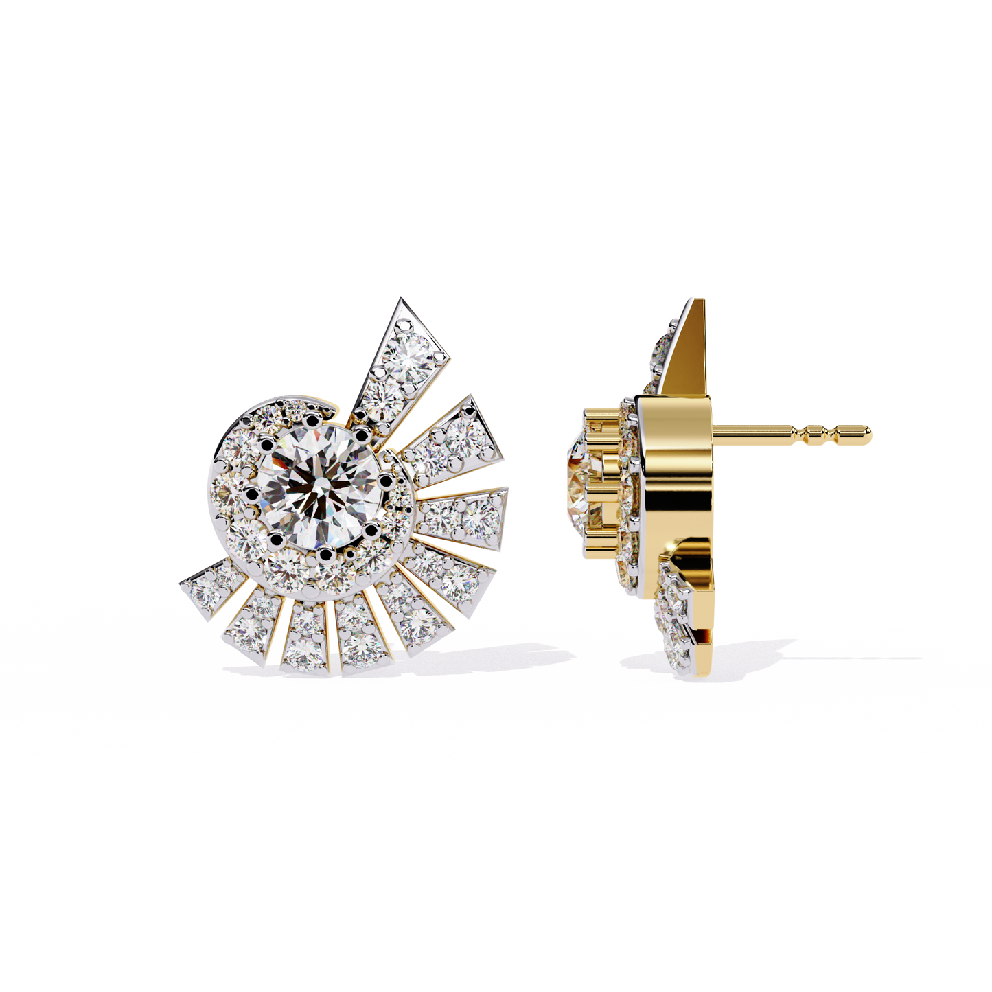 yellow gold / moissanite, yellow gold / lab grown