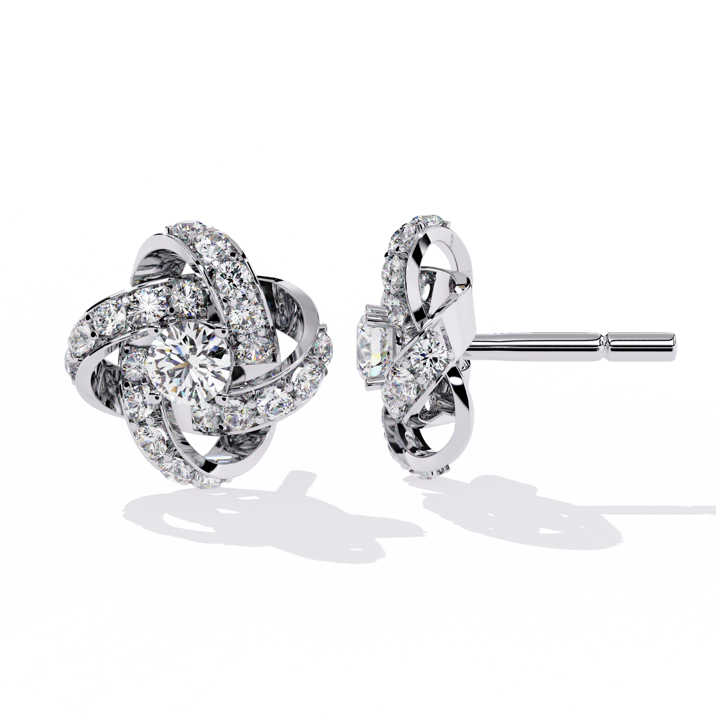 white gold / moissanite, white gold / lab grown