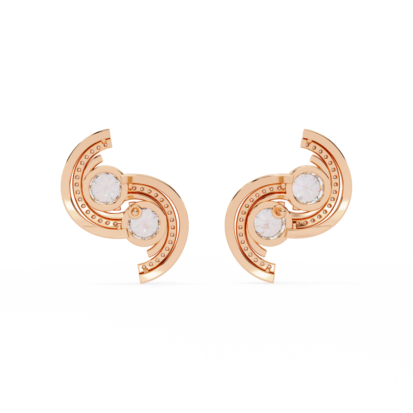 rose gold / moissanite, rose gold / lab grown