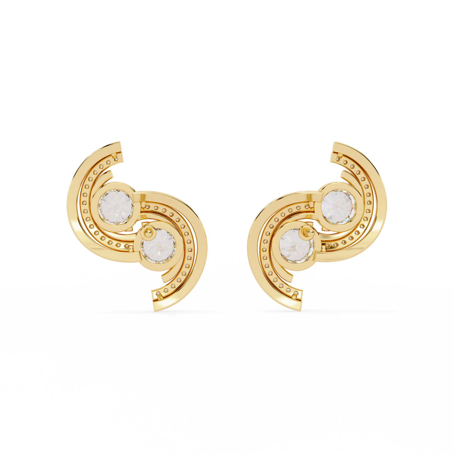 yellow gold / moissanite, yellow gold / lab grown
