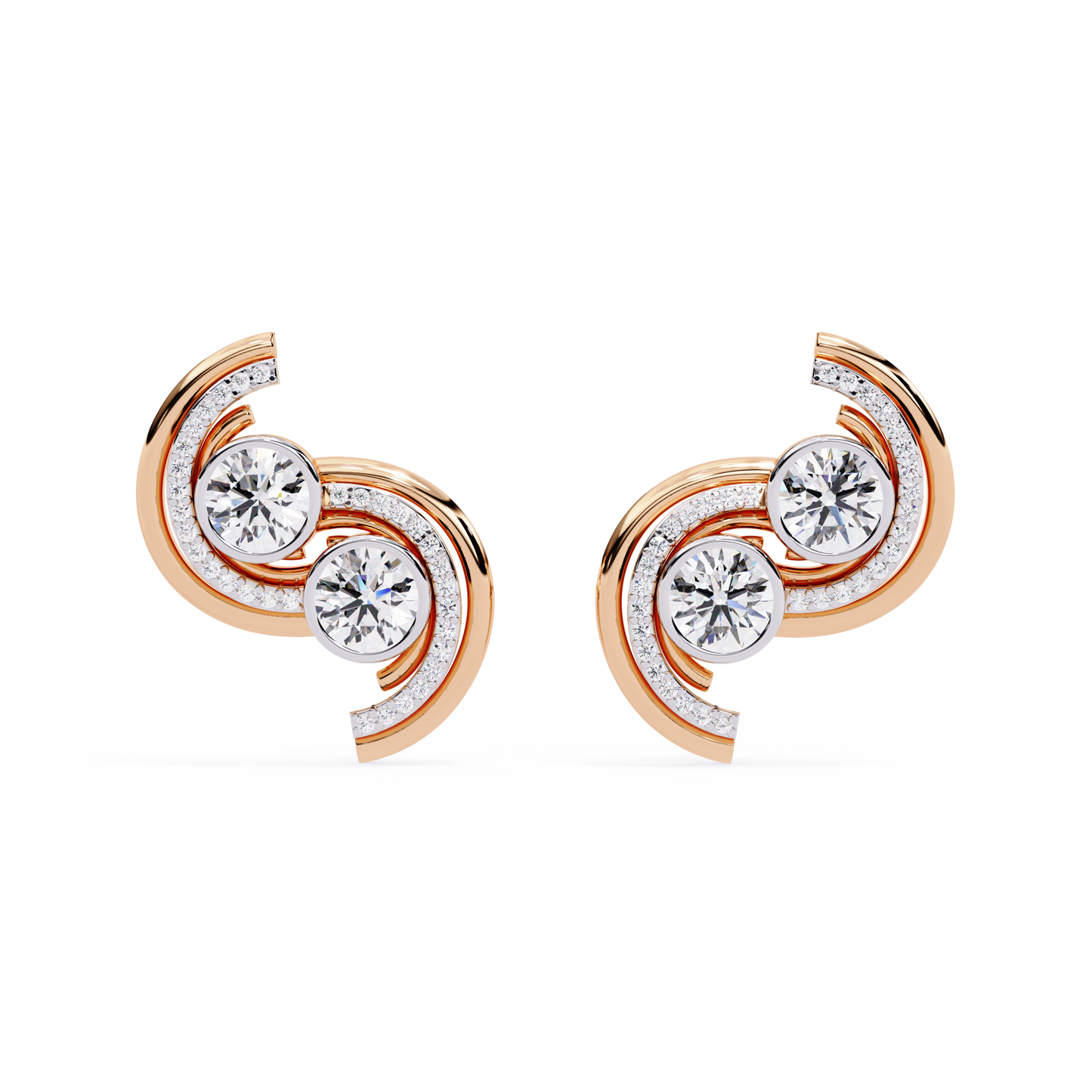 rose gold / moissanite, rose gold / lab grown