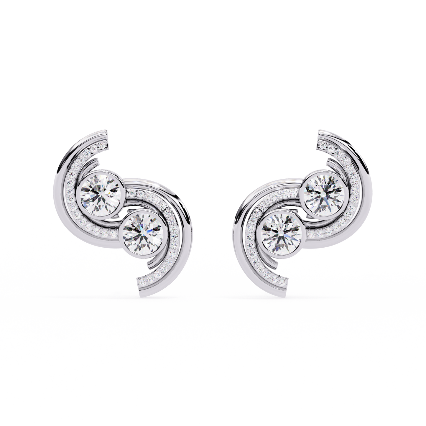 white gold / moissanite, white gold / lab grown