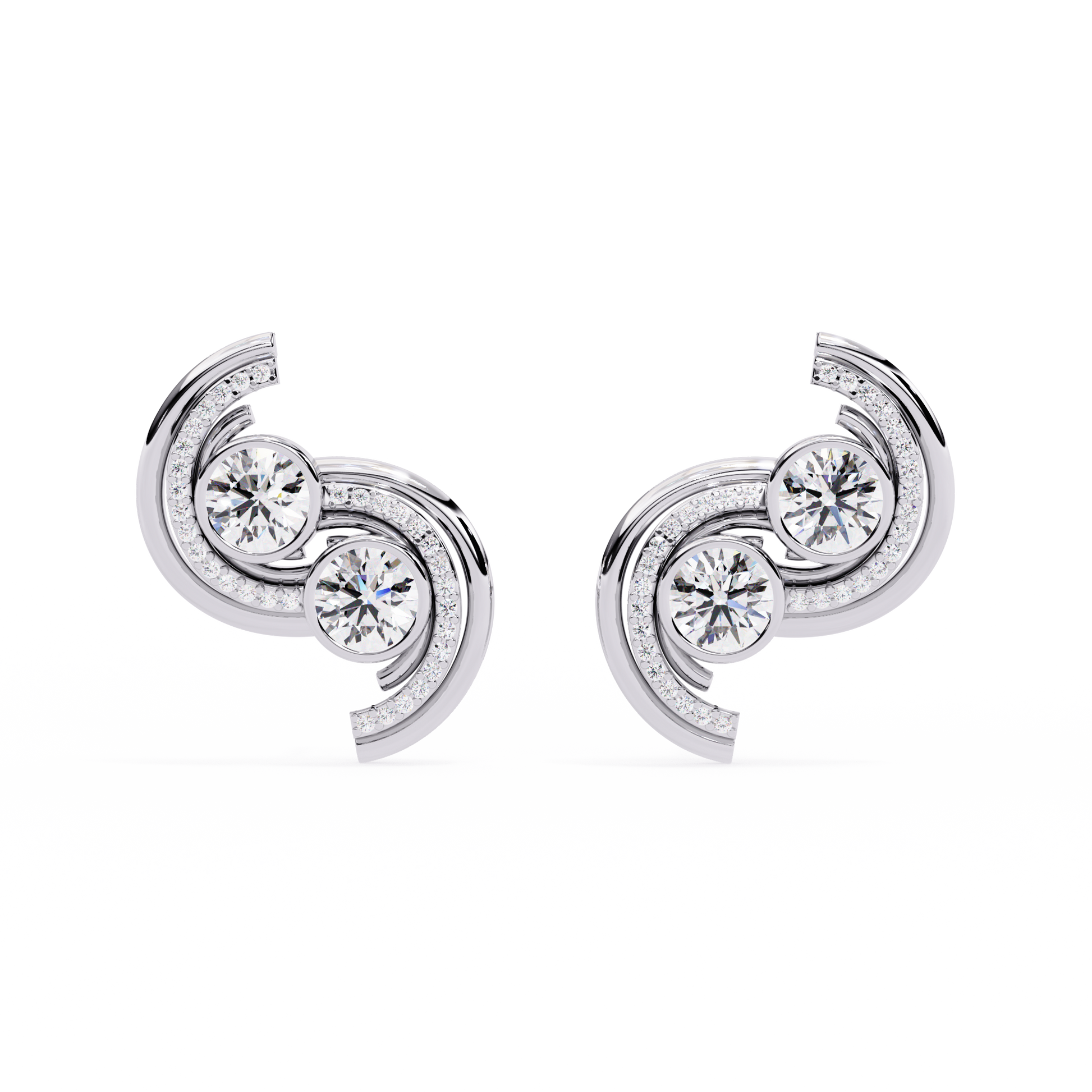 White Gold / Moissanite, White Gold / Lab Grown