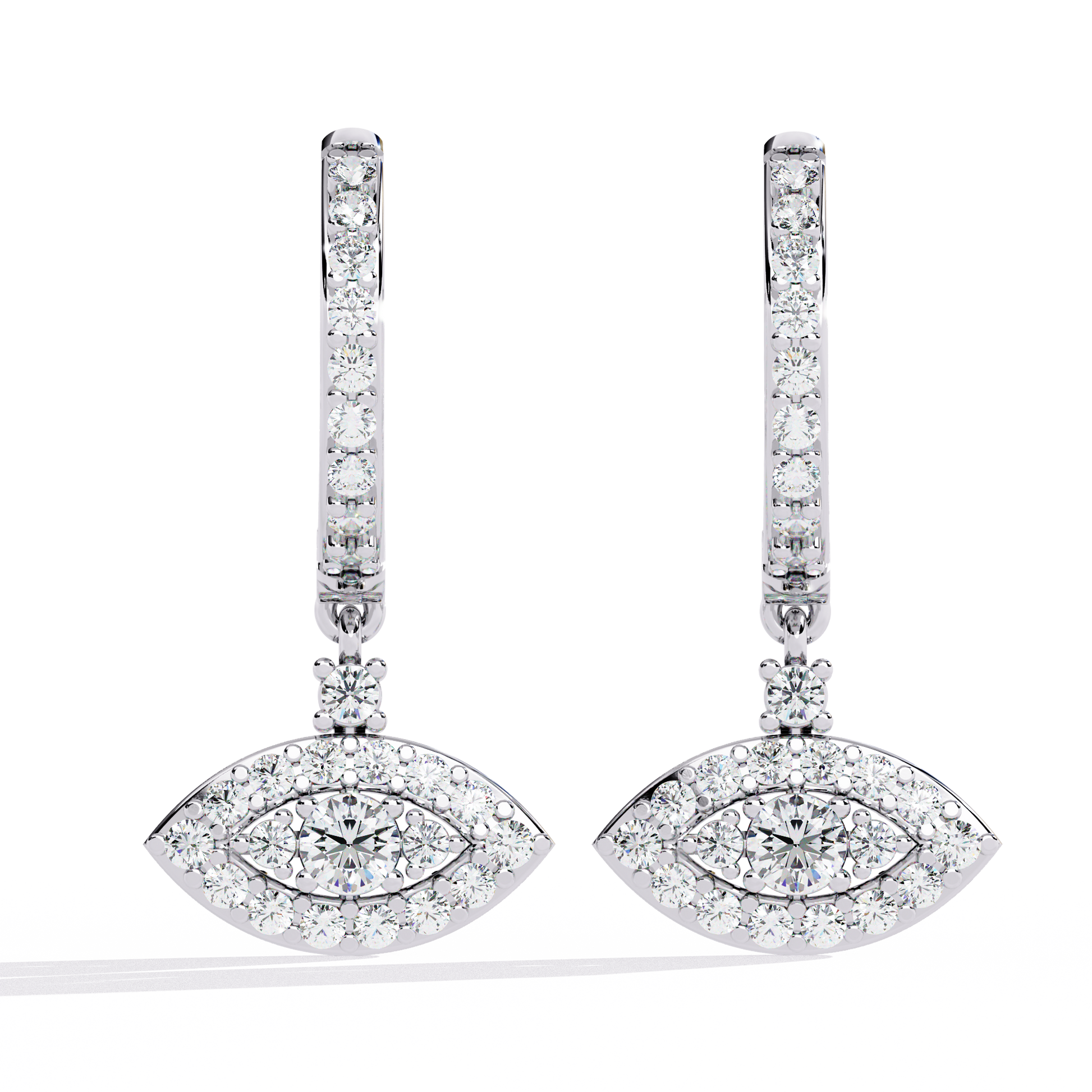 White Gold / Moissanite, White Gold / Lab Grown