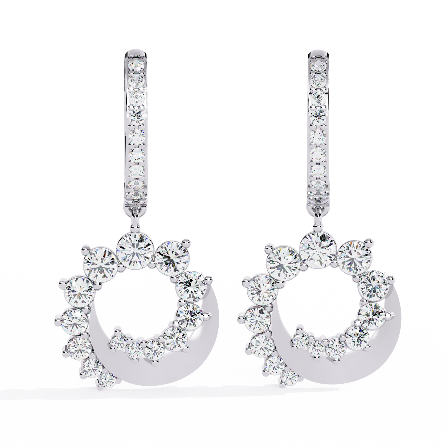 white gold / moissanite, white gold / lab grown